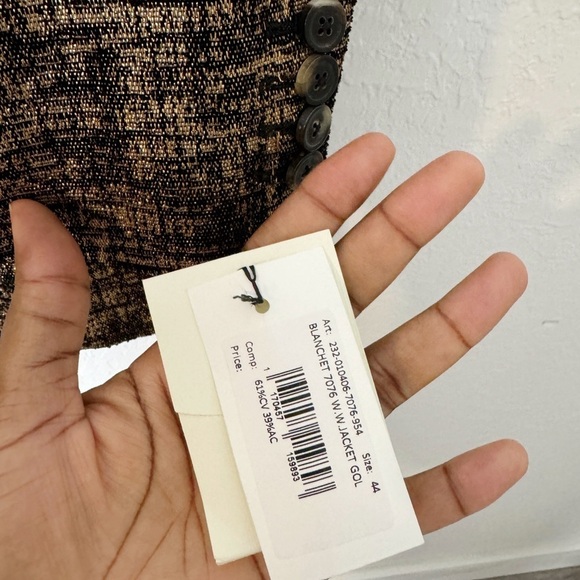 Dries Van Noten Blanchet One-Button Metallic Blazer - Picture 11 of 15